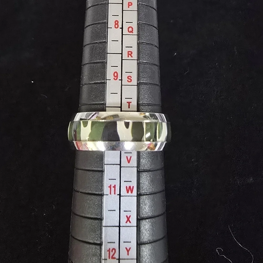 MENS 304 STAINLESS STEEL CAMOUFLAGE RING BAND \ SIZE 10